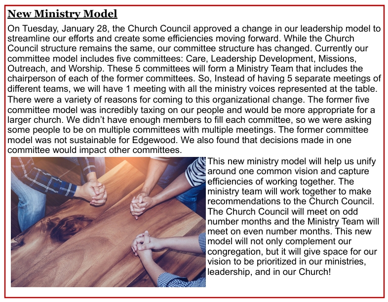 New Ministry Model Article 2025
